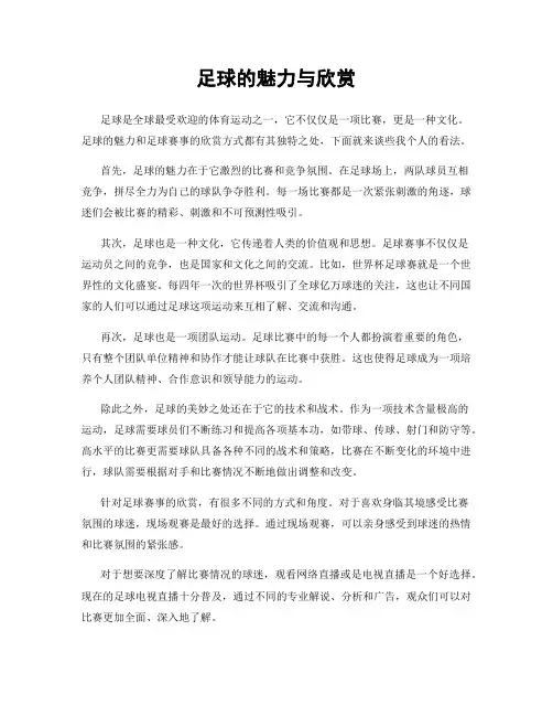 足球的魅力与欣赏