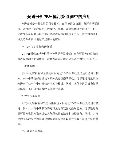 光谱分析在环境污染监测中的应用