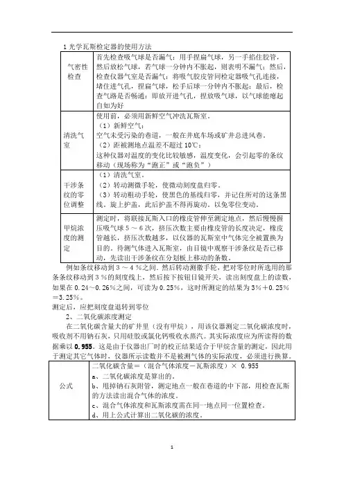 瓦检仪的使用和维护