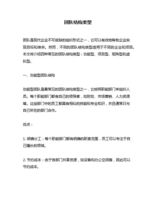 团队结构类型