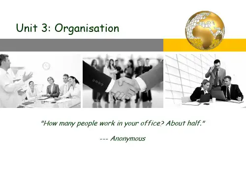 研究生商务英语课件 Business English Unit 3 Organiza