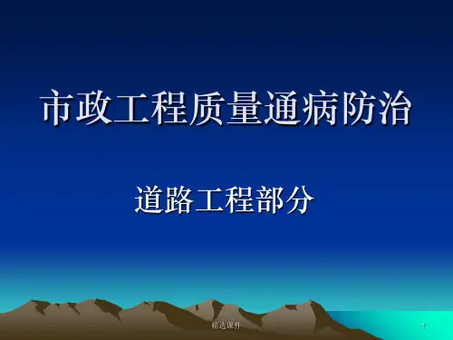 市政道路工程质量通病防治ppt课件