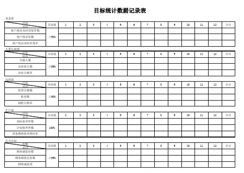 目标统计数据记录表