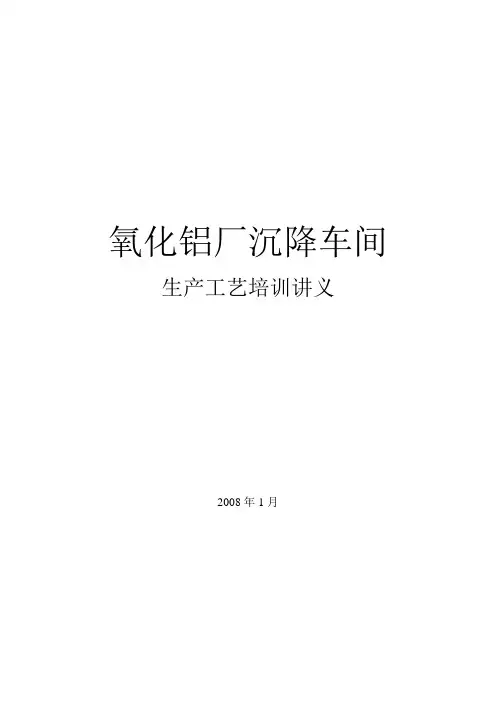 氧化铝沉降片区培训教材