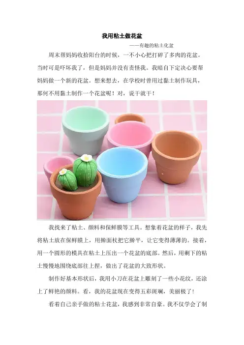 我用粘土做花盆作文