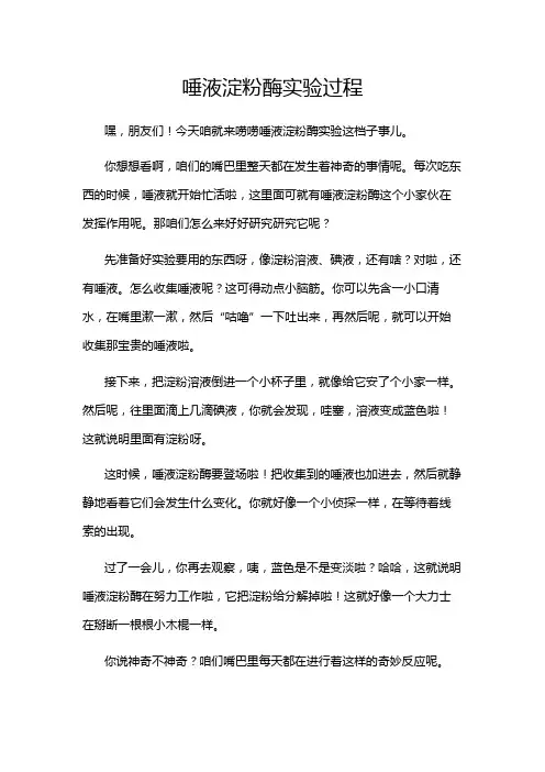 唾液淀粉酶实验过程
