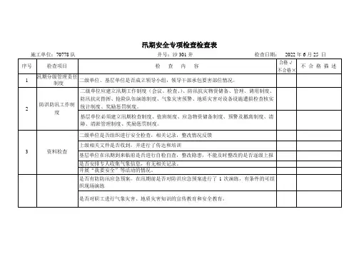防洪防汛专项检查表