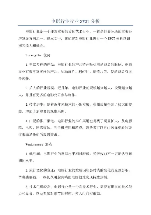 电影行业行业SWOT分析