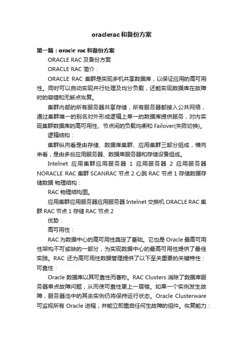 oraclerac和备份方案