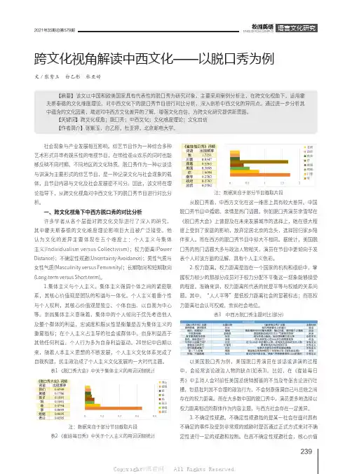 跨文化视角解读中西文化——以脱口秀为例