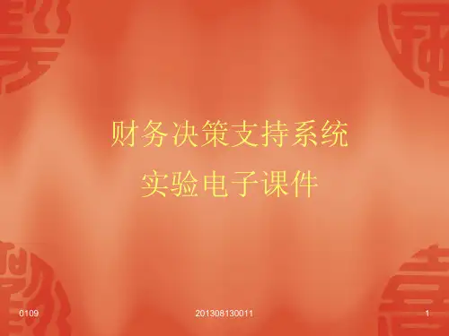 财务决策支持系统实验电子课件.pptx