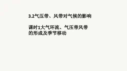气压带、风带对气候的影响 课时1大气环流、气压带风带的形成及季节移动2024-2025高中地理中图版