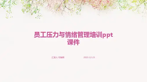 员工压力与情绪管理培训ppt课件