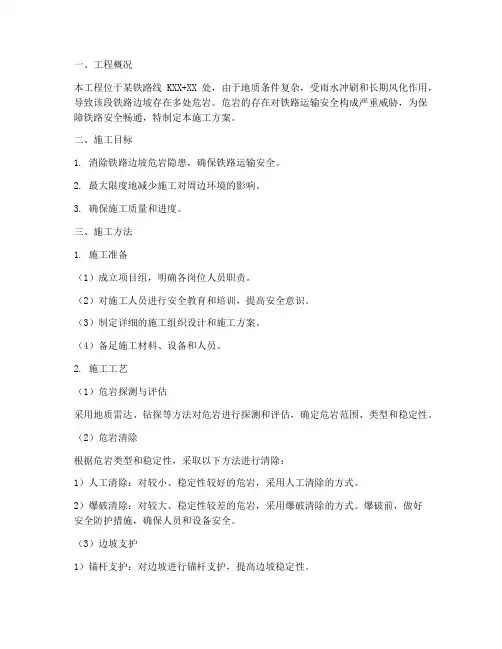 铁路危岩治理工程施工方案
