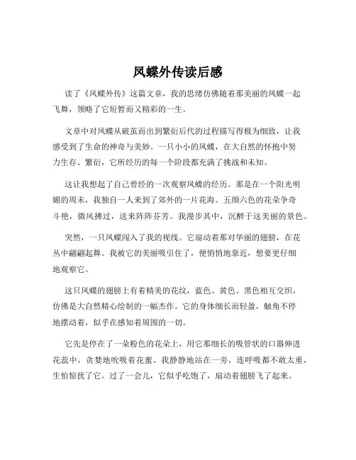 凤蝶外传读后感