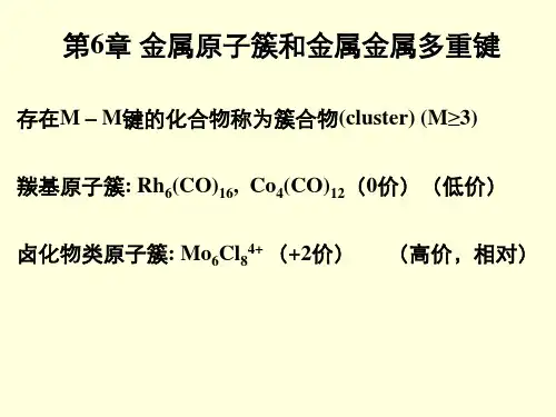 中级无机化学北大10年第9章金属原子簇和多重键