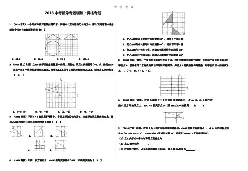 中考数学专题训练：网格问题(含答案)(2020年整理).doc