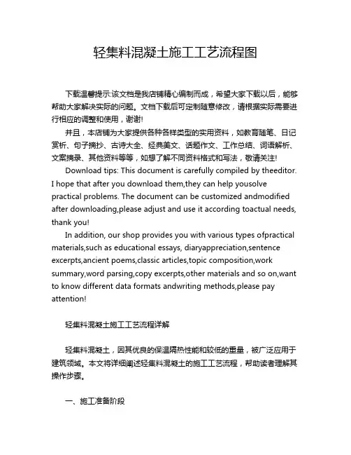 轻集料混凝土施工工艺流程图