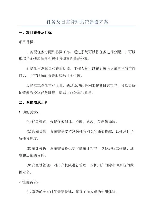 任务及日志管理系统建设方案