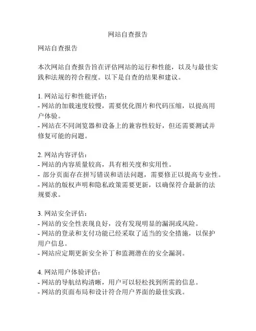 网站自查报告