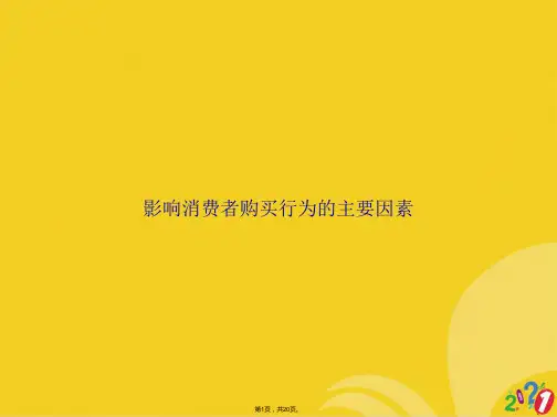 影响消费者购买行为的主要因素(共20张PPT)