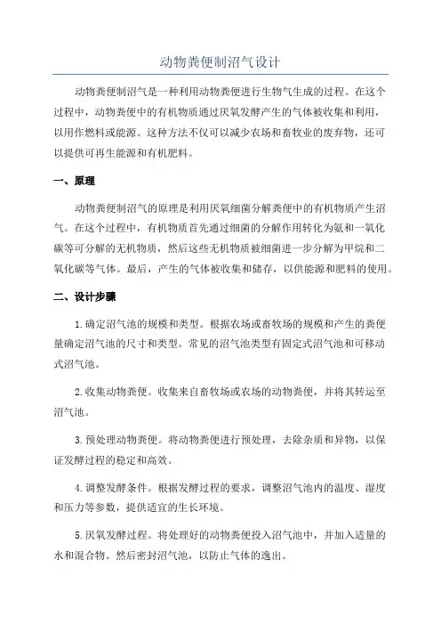 动物粪便制沼气设计