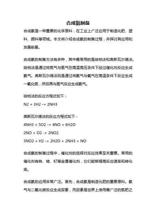 合成氨制备