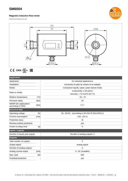 IFM Efector SM6004流量计说明书