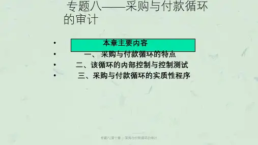 专题八(第十章-)-采购与付款循环的审计课件