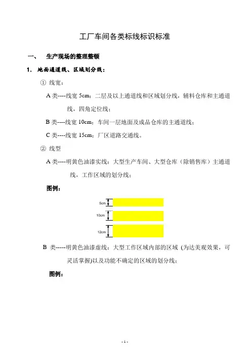 工厂车间各类标线标识标准