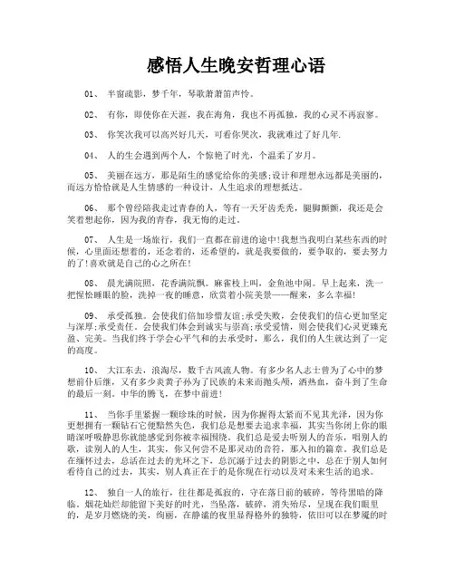 感悟人生晚安哲理心语