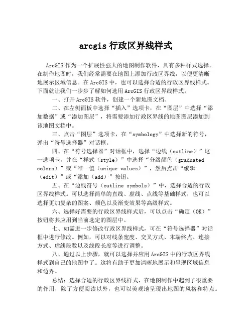 arcgis行政区界线样式