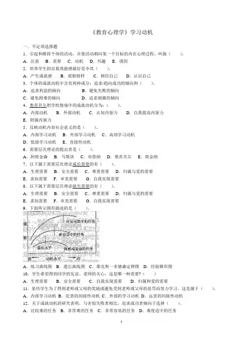 教育心理学-第八章 学习动机