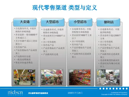 尼尔森零售渠道 类型与定义
