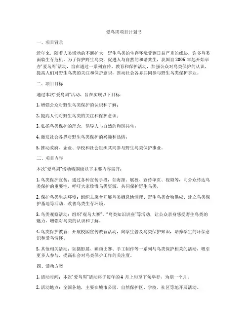 爱鸟周项目计划书