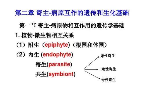 寄主病原物互作的生理生化基础PPT课件