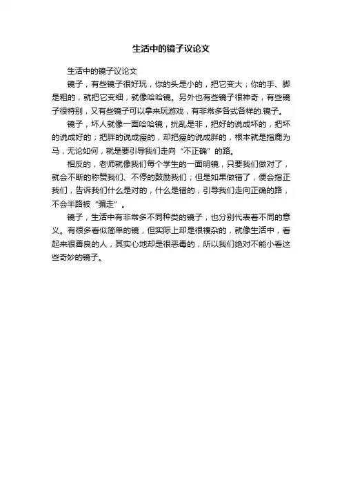 生活中的镜子议论文