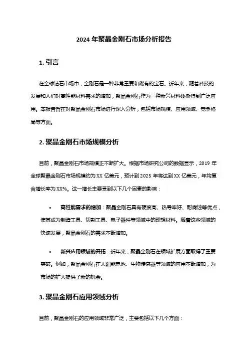 2024年聚晶金刚石市场分析报告