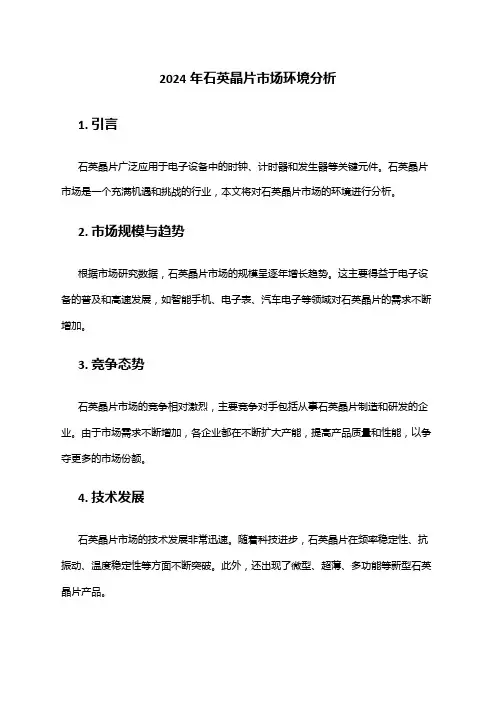 2024年石英晶片市场环境分析