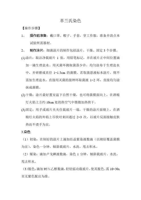 革兰氏染色说明