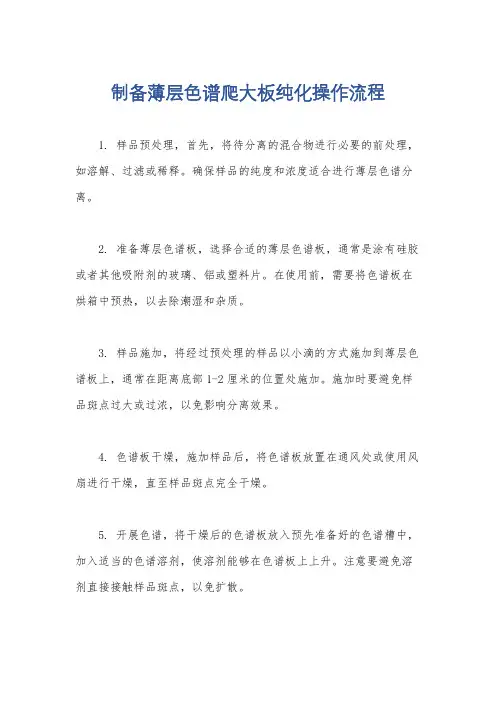 制备薄层色谱爬大板纯化操作流程