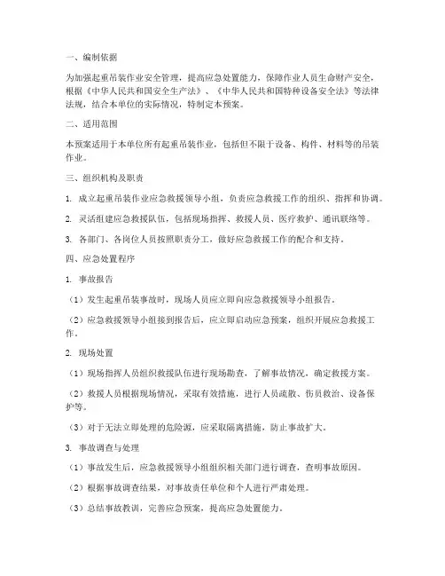 起重吊装专项应急预案