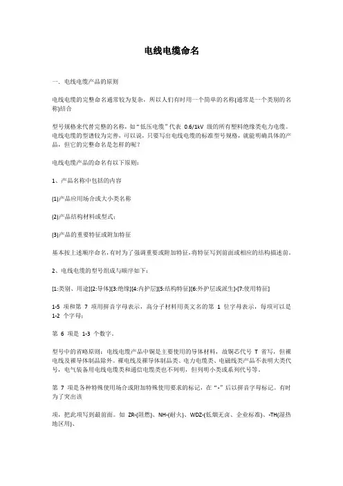 电线电缆命名