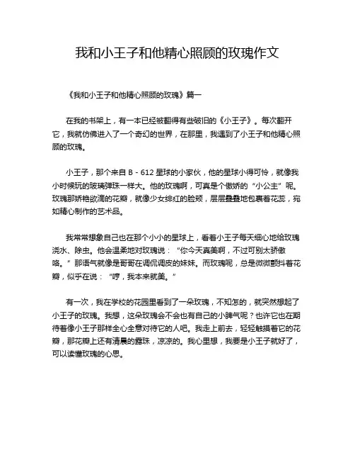 我和小王子和他精心照顾的玫瑰作文
