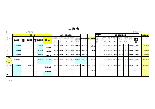 自制excel最新个税扣除公式工资表(draft)
