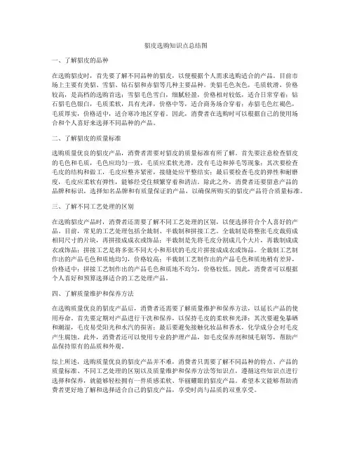 貂皮选购知识点总结图
