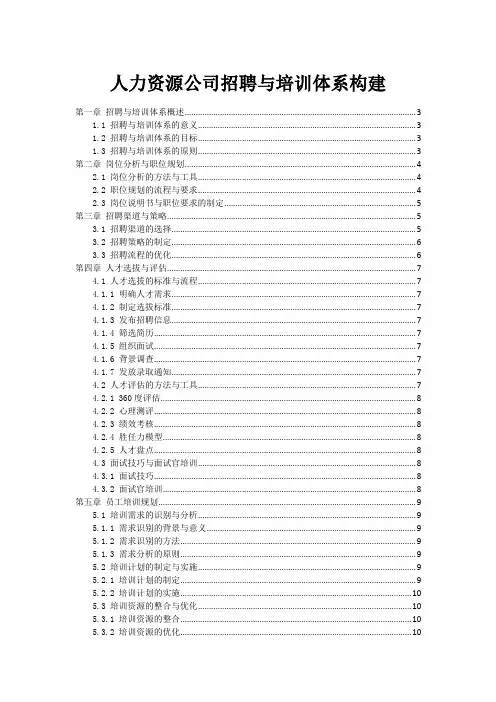 人力资源公司招聘与培训体系构建