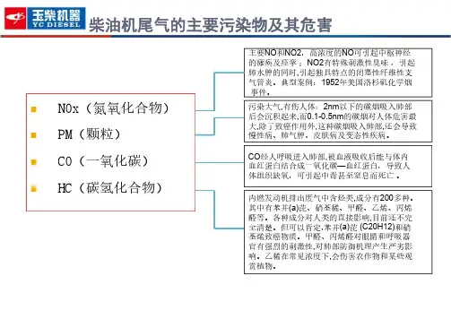 柴油机尾气的主要污染物及其危害