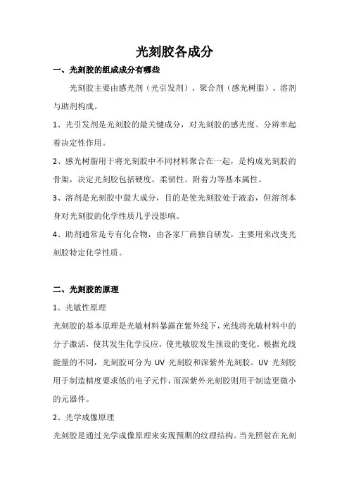 光刻胶各成分