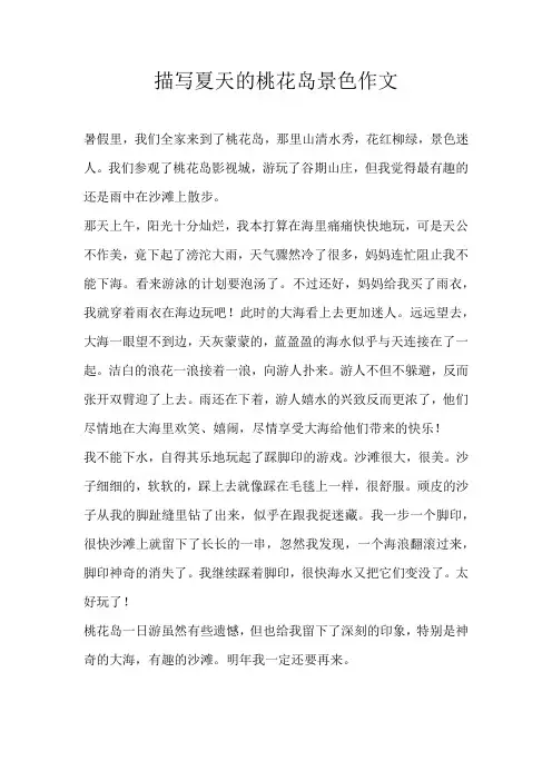 六年级叙事描写夏天的桃花岛景色作文